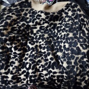 Ava & Viv Black and Tan Cowl Neck Sweater